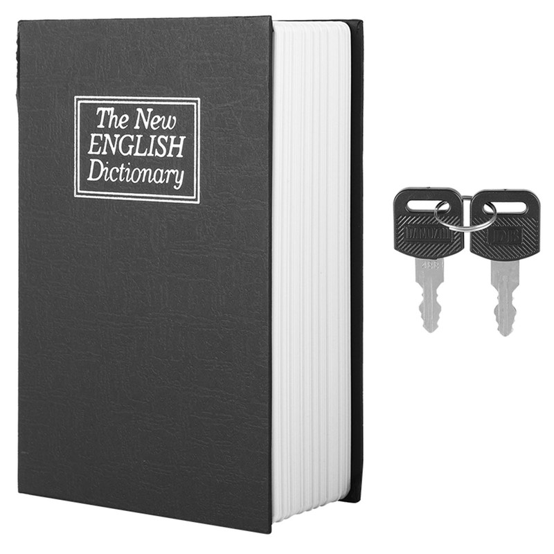 Black English Dictionary Safe Box Money Jewelry Collection Storage Case
