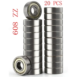 20 PCS Longboard Integrated Bearing 608-ZZ,Skateboard Wheel Bearing Inline Roller Skate Ball Bearing, Deep Carbon Steel Sealed Bearings, Skateboard Bearing for Scooters Chain Roller Blade Skates