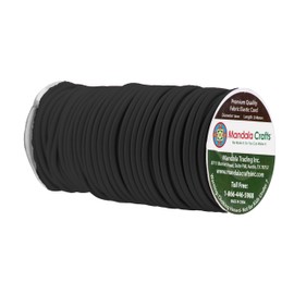 Mandala Crafts Tent Pole Shock Cord 5/16 Inch Black 8mm Thick Elastic Cord - 22 YDS DIY Round Stretchy Cord Rope - Heavy Duty Kayak Bungee Cord Stretch String
