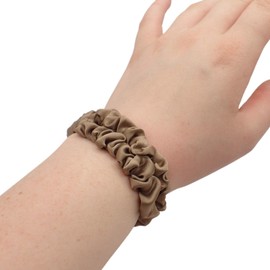 Topkids Accessories Set of 2 Small Satin Scrunchies for Girls & Women, Hair Accessories for Ladies & Teens, Non-Slip Scrunchie, Imitation Silk Scrunchies, Hair Bobbles (Light Blue)