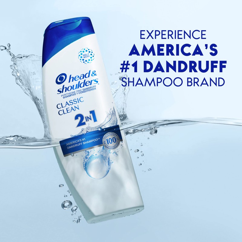 Head & Shoulders Anti-Dandruff Shampoo and Conditioner, Classic Clean 2-in-1,