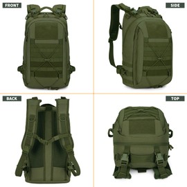 HUNTVP Military MOLLE Backpack Hunting Rucksack Gear Tactical Backpck Assault Pack Can Attach with the Vest and Belt (Army Green)