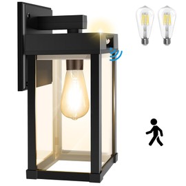 Solar Porch Lights Outdoor, Aqonsie Solar Sconce Lights Outdoor with 3200K & 6500K Bulb, Solar Garage Light with 3 Lighting Modes & Motion Sensor, Solar Wall Lantern Light for Garage Porch Shed Yard