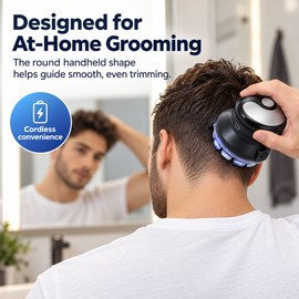Cordless Circular Hair Clipper – 3–12 mm Self-Haircut Trimmer with LED Battery Display