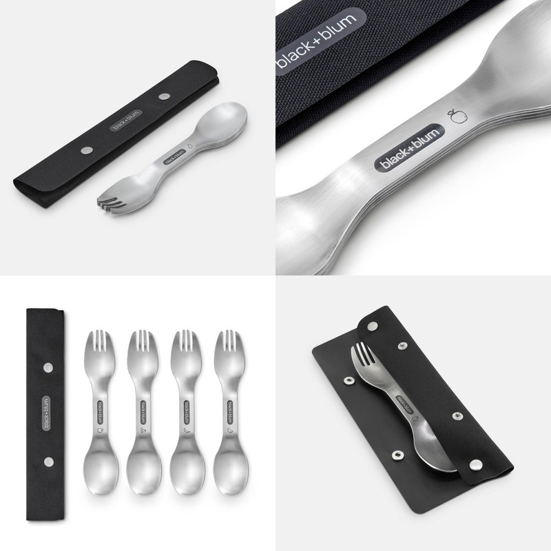 Black+Blum Spork Set of 4 Stainless Steel Sporks Set with