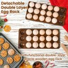 Sishynio Wooden Double Layer Egg Holder - Farmhouse Kitchen Acacia