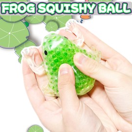Green Frog Stress Relief Balls (1 Pack) - Squishy Animal Dough Ball for Adults, Stretch and Pull, Vase Filler and Home Decoration, Party Favors