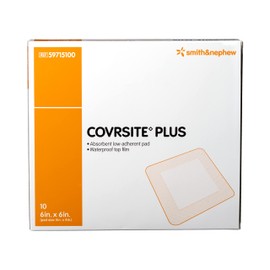 Smith+Nephew COVRSITE Plus - Apósito impermeable para heridas, productos absorbentes y suaves para el cuidado de heridas, 4 x 4 pulgadas