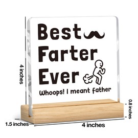 Funny Fathers Day Birthday Gifts for Dad from Daughter Son Acrylic Plaque Sign Valentines Christmas Appreciation Thank You Gifts for Daddy New Dad Office Desk Decor for Home Acrylic Sign