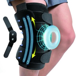 Rodilleras Ortopédicas para Hombres y Mujeres, con Soporte de Bisagra, Estabilizador Lateral y Almohadilla de Gel Rotuliano para Desgarros de Ligamentos, Artritis y Recuperación de Lesiones