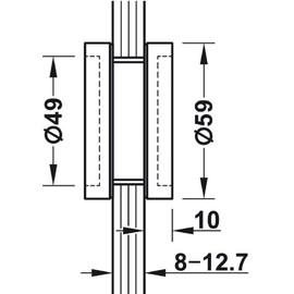 Gedotec Furniture Handle Stainless Steel Glass Door Handle for Screwing – LIBRA | Round Shell Handle for Glass Doors and Room Doors | Handle Shell Silver for Sticking | Handle Diameter 59 mm | 1 Piece