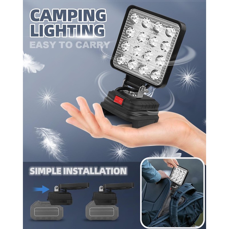 Rantizon 32W LED Adjustable Work Light with 16 Beads, 4-Inch,