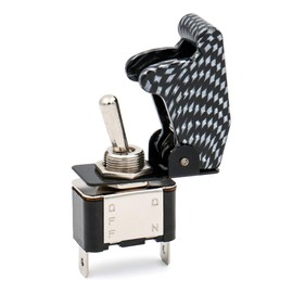 Heschen Metal Toggle Switch Flick Flip, 12V 20A, SPDT, ON/Off 2 positon, 2 pin, with Black Waterproof Cap