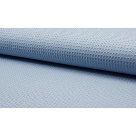 100% Cotton Waffle Honeycomb Pique Fabric Material - Dusty Blue, Sample 10cm x 10cm