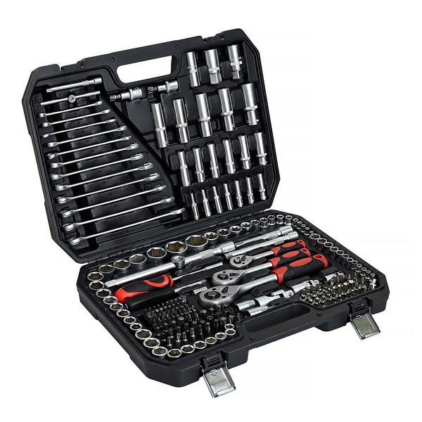 PHOENISING 216-Piece Socket Wrench Set with Toolbox, Carbon Steel Tools