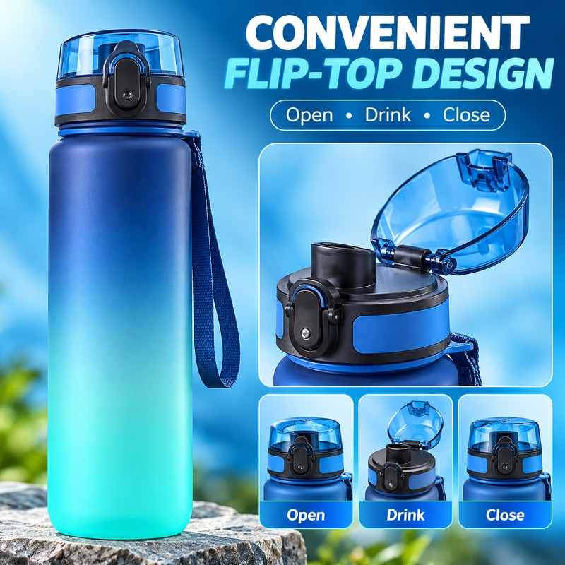 Gradient Water Bottle for Gym & Outdoor Use – BPA-Free