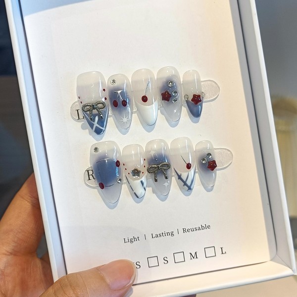 TENPAL Press on Nails 10Pcs with Full Kit - Medium