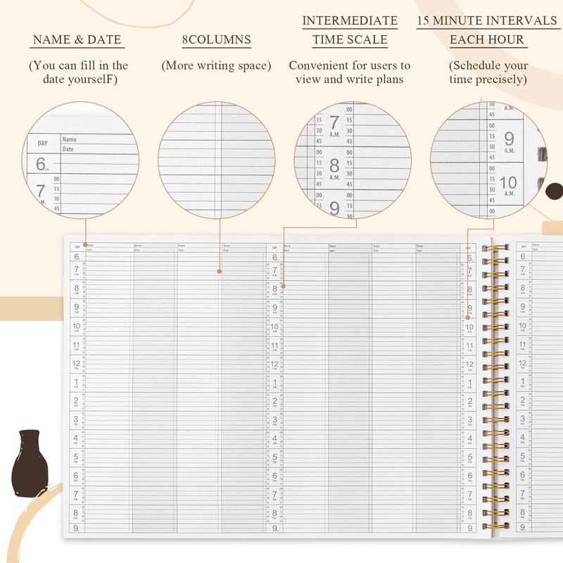 Maitys 2026-2027 Large 8 Column Salon Appointment Book 11.46 x