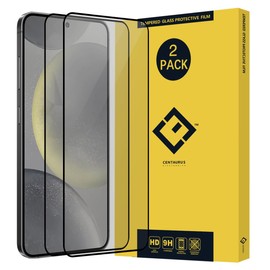 XINXUSONG 2Pcs Galaxy S24+ S24 Plus 6.7" Screen Protector,Full Coverage Silk Anti-Scratch 9H HD Clear No-Bubble Tempered Glass Screen Protector Protective Film For Galaxy S24+ S24 Plus 6.7" Black