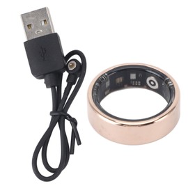 Smart Ring Health Tracker Sleep Monitoring Step Count Water Resistant Fitness Tracker Ring Rechargeable Multiple Sports Modes Rose Gold Size 10