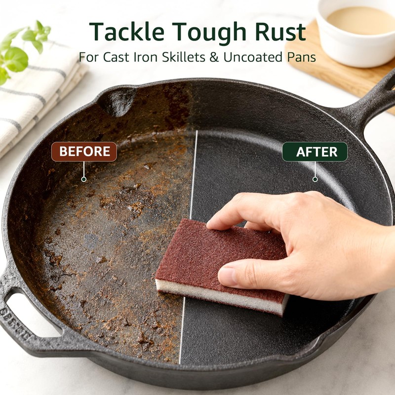 10 Pack Magic Carborundum Sponge Pads Heavy Duty Rust Scrubber