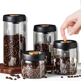 1800mL Frasco para Cafe, Recipientes Herméticos para Almacenar Cafe, Frascos de Vidrio con Tapa, Contenedor Café Polvo, Café en Grano, Galletas, Té, Azúcar, etc(1800ml/61oz)