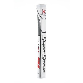 SuperStroke Traxion Claw Golf Putter Grip, Blanco/Rojo (Claw 1.0) | Textura de superficie avanzada que mejora la retroalimentación y la adherencia | Minimiza la presión de agarre con un diseño paralelo único | Tech-Port