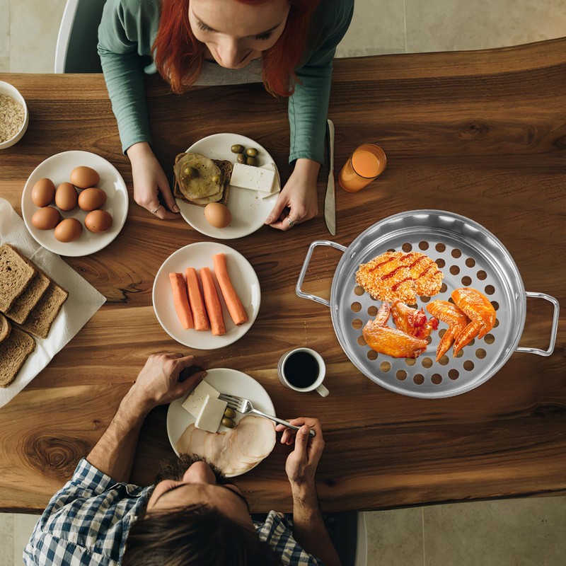 Stainless Steel Large Hole Colander for Shrimp Pasta & Vegetables