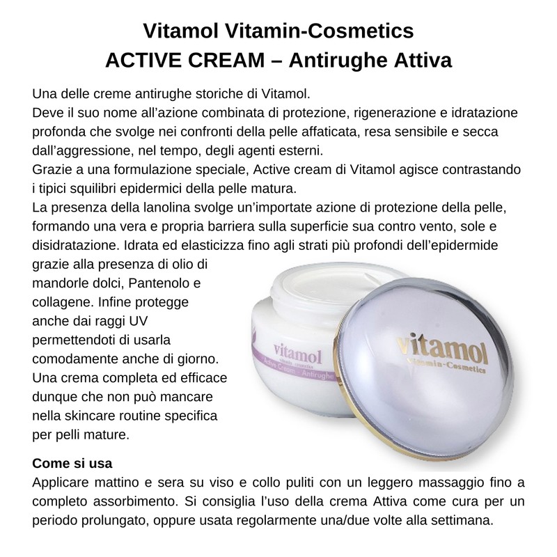 Vitamol Cosmetics Active Cream Anti-Wrinkle Face Cream 50 ml for