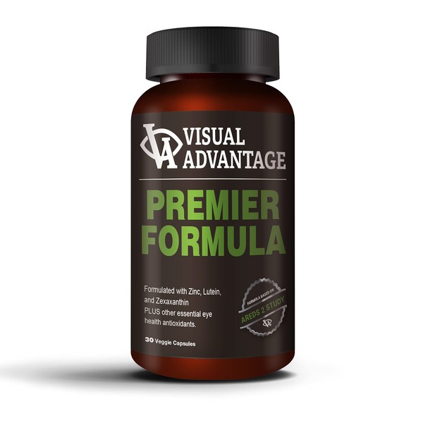 Visual Advantage Premier Formula for Eye Health - Three Month Supply - Developed for Age Related Macular Support (AMD) - Only 1 Pill Per Day