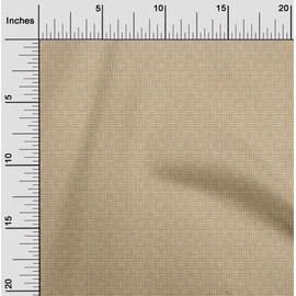 oneOone Velvet Light Brown Fabric Check Sewing Fabric by The Meter Printed DIY Clothing Sewing Supplies 58 Inch Wide-aB
