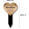 OriginDesigned Brother Heart Shaped Engraved Memorial Plaque Stake - Copper