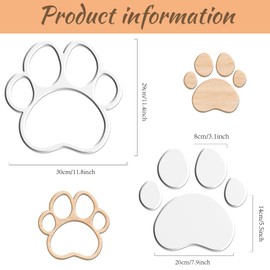 INFUNLY Paw Print Acrylic Router Templates Angled Curvy Tracing Stencils 11.5''x11.5 Clear Router Decorative Template Handle Template Cutting Board Template for Woodworking Kitchen