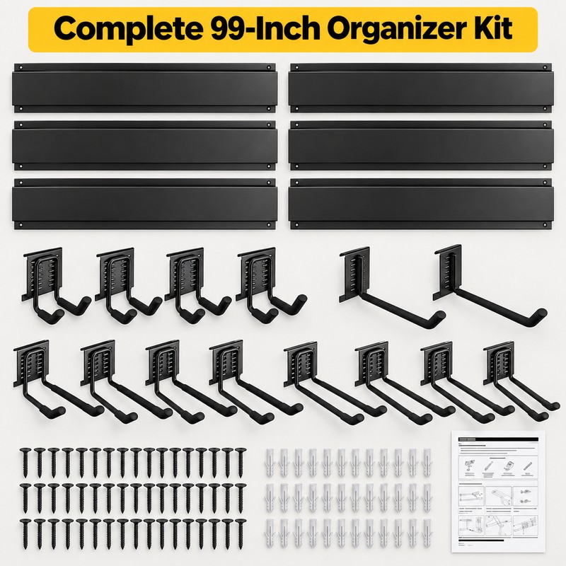 99 Inch Garage Tool Organizer, Heavy Duty Wall Mount Storage