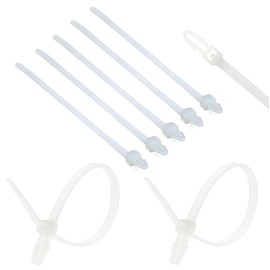 TERF® 100 Pcs White Push Mount Cable Ties 200mm (8'') X 4.8mm Nylon Zip Ties Car Chassis Automotive Boat Trailer Zips Tie Fastener Wire Harness Clips Wraps Home Office Warehouse Garden Workshop