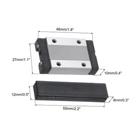 uxcell MGN12H Stainless Steel Sliding Carriage Block with Plastic Anti-Fall Strip for 12mm MGN12 Linear Motion Slide Rail Guide, Black