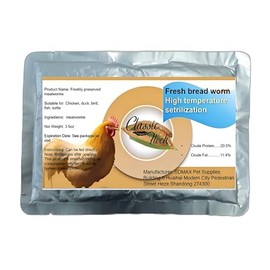 Classic Flock 3.5 Ounce High Temperature Steamed Yellow Pink Worm - Natural High Protein Food for Chicken, Bird, Tortoise and More