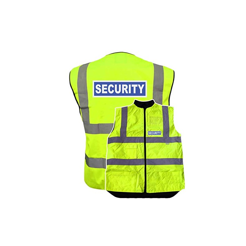 Security Badge Yellow Hi Vis Bodywarmer, Fleeced Lined Reversible, Conforms