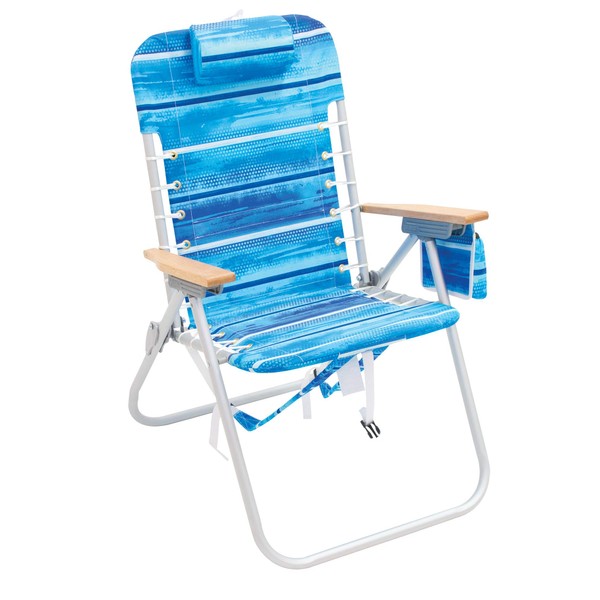 RIO Gear 4-Position Hi-Boy Backpack Beach Chair -Aluminum, Stripe