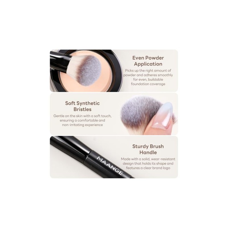 MAANGE Brochas para Maquillaje Profesional, 6 Piezas de Doble Punta