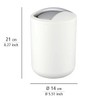 WENKO Brasil Swing Cover Bin, White, 14 x 14 x