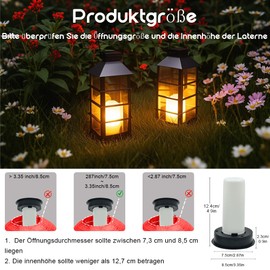 WRQIOO Solar Lights Replacement Top, 2 Pieces 8.5 cm Solar Lights Replacement Flame Lights, Solar Module for Garden Lights, Solar Lamps Replacement Top, Waterproof Solar Replacement Lid for Garden