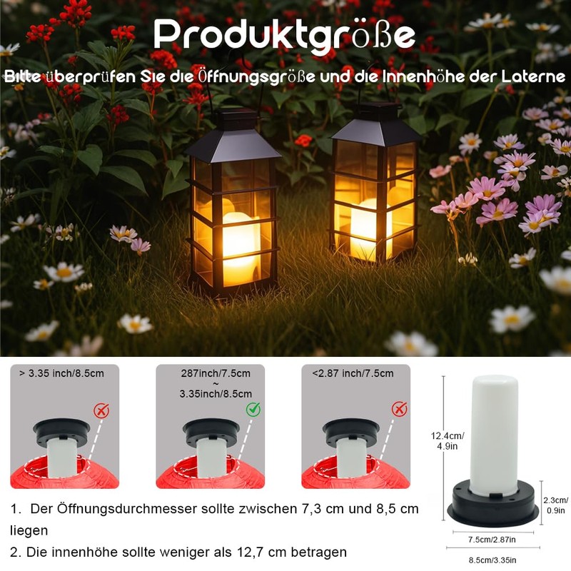 WRQIOO Solar Lights Replacement Top, 2 Pieces 8.5 cm Solar