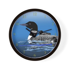 CafePress Loon with Babies Unique Decorative 10" Wall Clock