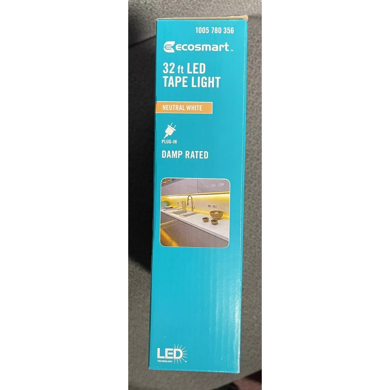 Eco-Smart 32 ft. Indoor/Outdoor Cuttable Neutral White Strip Light Kit