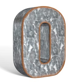 Galvanized Metal Letters for Wall Decor - 3D Letter O for Hanging or Freestanding - Unique Blend of Rustic, Vintage, Western, and Industrial Styles - Fits for Living Room, Lobby, Kitchen, Bedroom Decoration