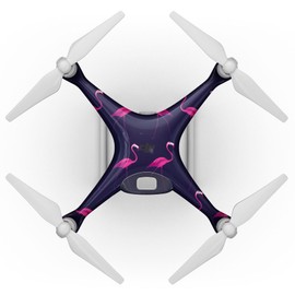 DesignSkinz - Compatible with Drone DJI Phantom 4 - Skin Decal Protective Scratch Resistant Vinyl Wrap - Tropical Neon Summer Flamingo