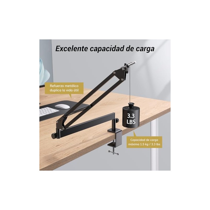 Tonor Brazo de Micrófono, Soporte de Micrófono Ajustable con Gestión