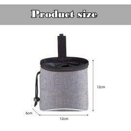 Hinapan 1 Stück Futterbeutel für Hundetraining, Hundetrainings-Leckerli-Beutel mit Verstellbarem Hüftgurt, Tragbare Hunde Leckerli Tasche, Multifunktionaler Futterbeutel mit Kotbeutelspender (Grau)