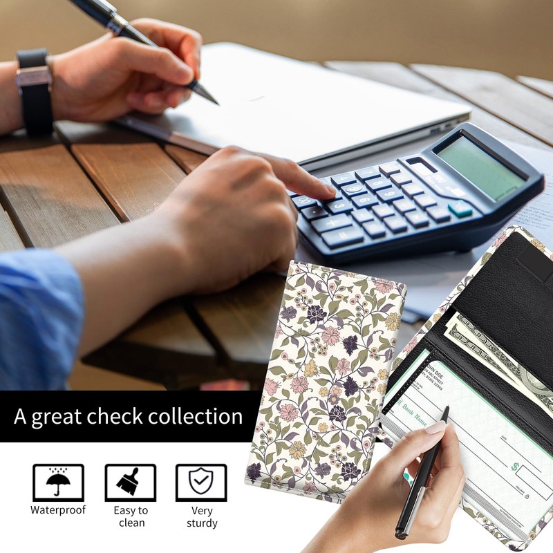 APVDSH Checkbook Cover for Personal Checkbook, Cute Pu Leather Check
